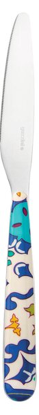 Coltelli da Tavola 6 Pezzi Linea FLOWER&LEMON in acciaio inox 18/10 AISI 420 225 mm di Altissima qualit� lavabili in lavastoviglie colore blu multicolor