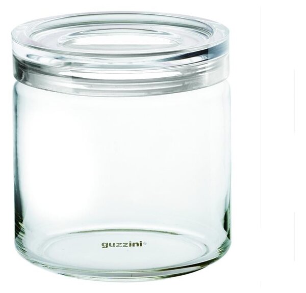 Barattolo corpo in vetro diametro 12xh10,5 cm - 500cc Spaghetti Latina con tappo in plastica con guarnizione salvaroma trasparente