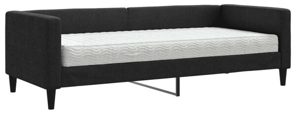 VidaXL Divano letto con materasso Nero 80x200 cm Tessuto