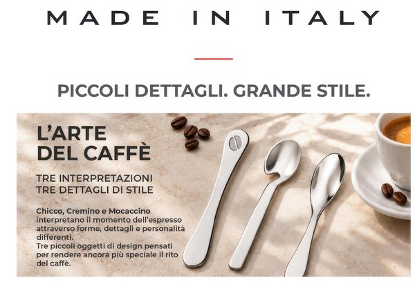 Cucchiaino da caff� MOCACCINO , IN Acciaio 18/10 (aisi 304) Acciaio Lucido dimensioni 109x20 mm set da 6 pezzi