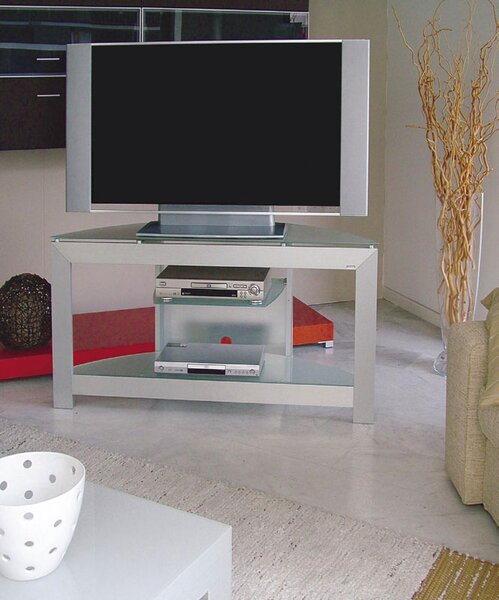 Porta TV Extra 130 in alluminio anodizzato 130x44xh69 cm per TV al Plasma da 32 a 60 pollici