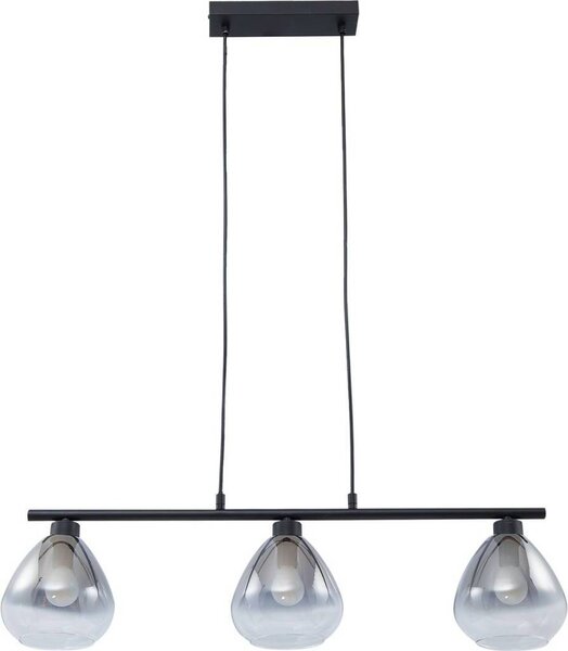 Lampada a sospensione Lindby Pendura, nero, vetro, lunghezza 75 cm