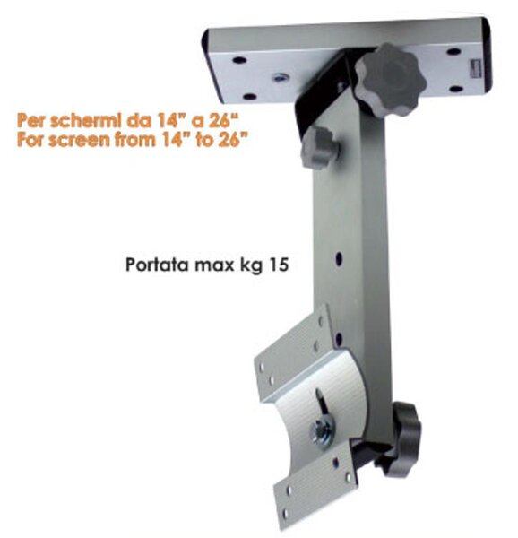 Staffa porta tv per camper o imbarcazioni W1 reclinabile da soffitto con base rotante per tv LCD/LED da 14 a 26 pollici