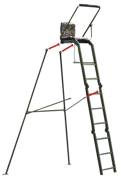 Berger & Schröter | Set di prolunghe indipendenti per scala a scomparsa, verde oliva, struttura in metallo peso circa 10 kg