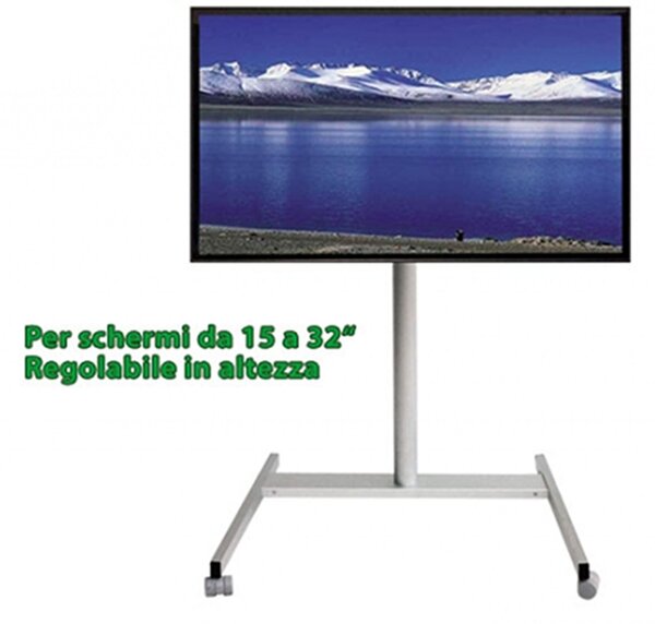 Piantana TOTEM Altezza regolabile Telescopica 900 1.40 max cm per schermi da 15 a 32 Pollici