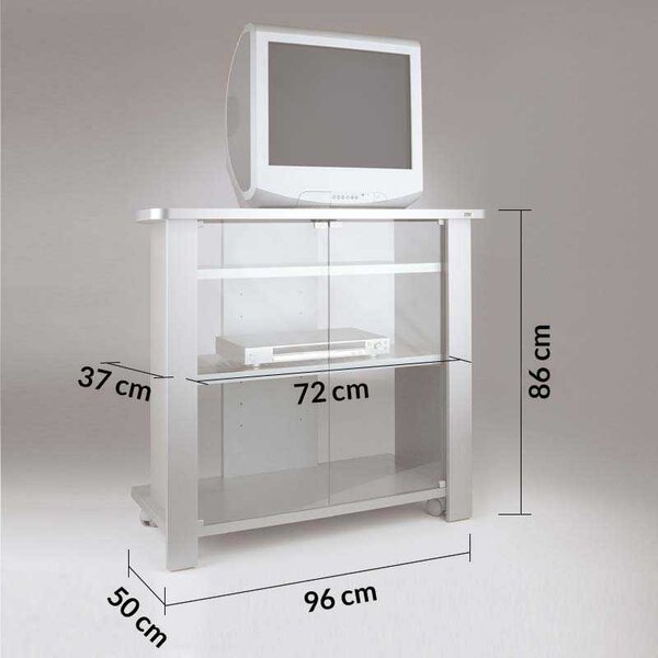 Porta TV Wega Larghezza 96 Tecnidea Plasma da 26 a 50 pollici ripiani in ciliegio