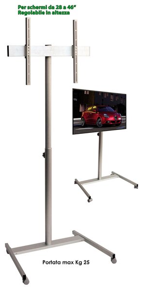 Piantana TOTEM Altezza regolabile Telescopica 1.50 1.55 max cm per schermi da 28 a 46 Pollici