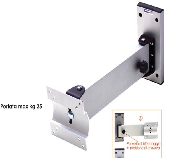 Staffa porta Tv due snodi per camper o imbarcazioni W2 regolabile, per tv LCD-LED da 14