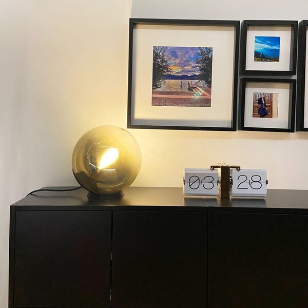 S.luce Progress: Lampada da tavolo con diffusore in vetro, ideale per la camera da letto o come lampada da terra
