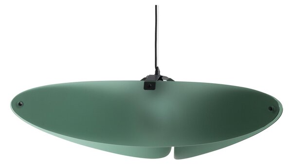 Lampada a Sospensione BELLATRIX realizzata con 3 sottili pannelli di cristallo acrilico diametro 90xh 26 cm in metacrilato colore verde petrolio Satinato