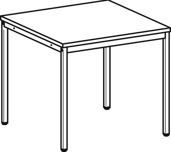 Scrivania, LxPxA 800x800x720 mm, struttura a 4 gambe grigio chiaro, piano grigio chiaro