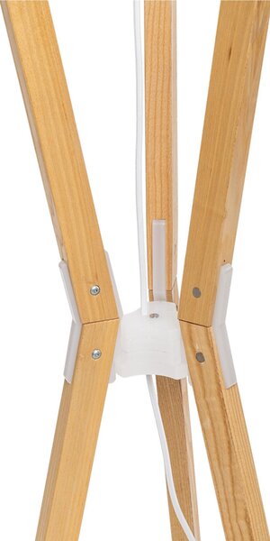Lampada da terra in cristallo acrilico, polypropylene e legno LUCIO 42x42xh175 cm con struttura in legno colore Frassino