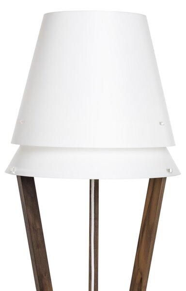 Lampada da terra in cristallo acrilico, polypropylene e legno LUCIO 42x42xh175 cm con struttura in legno colore Noce