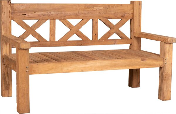 Panchina da giardino deVries "WOODIE" Rustique 160 in legno di teak Panchina in legno 163 x 82 x 99 cm