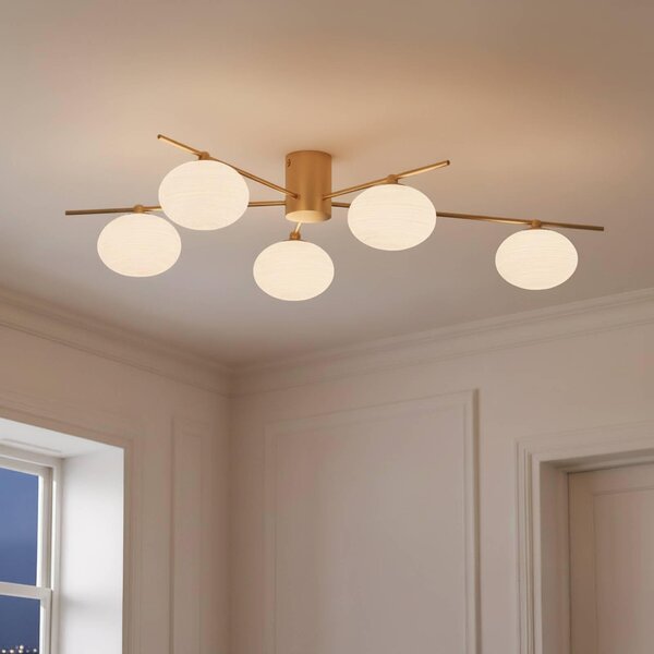 Plafoniera Lindby Valisa, oro, 5 luci