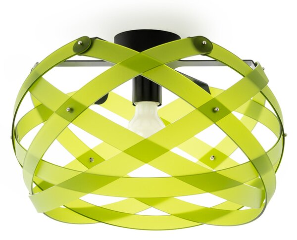 Lampadario a sospensione NUCLEA Piccolo �40 x h24cm - Peso 1,5 kg Supporto in Metallo Paralume in metacrilato Verde Chiaro Satinato
