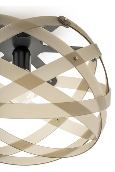 Lampadario a sospensione NUCLEA Piccolo �40 x h24cm - Peso 1,5 kg Supporto in Metallo Paralume in metacrilato Fum� Marrone Satinato