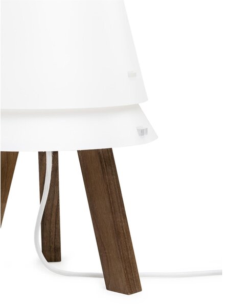 Abatjour con paralume in Polypropylene, struttura in legno LUCIO Dimensioni 25x25xh 41 cm colore noce