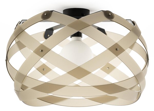 Plafoniera da soffitto NUCLEA Media �53 x h 30cm - Peso 2,4 kg Supporto in Metallo Paralume in metacrilato Fum� Marrone Satinato