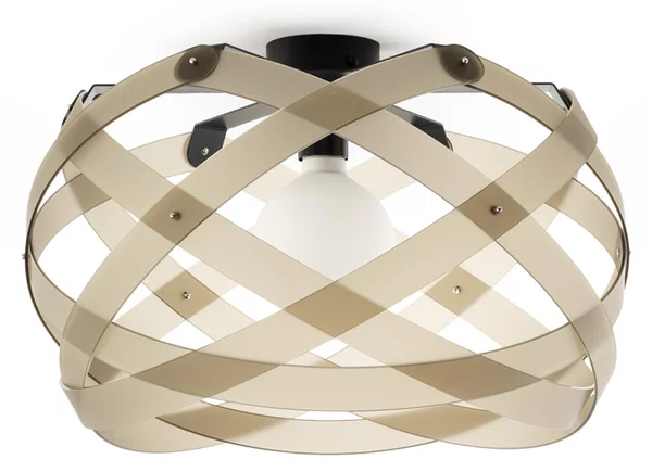 Plafoniera da soffitto NUCLEA Media �53 x h 30cm - Peso 2,4 kg Supporto in Metallo Paralume in metacrilato Fum� Marrone Satinato