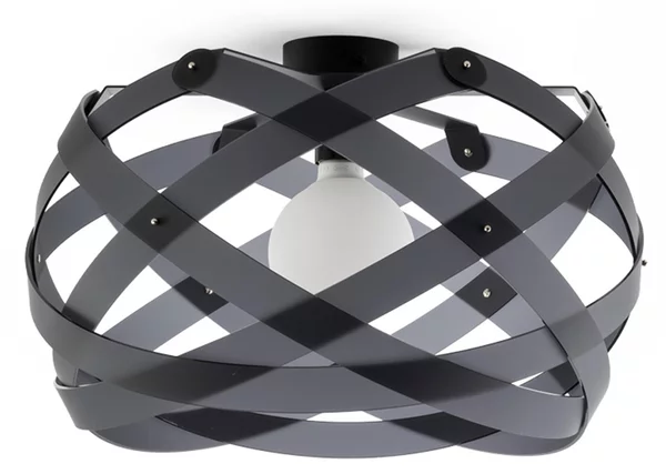 Plafoniera da soffitto NUCLEA Media �53 x h 30cm - Peso 2,4 kg Supporto in Metallo Paralume in metacrilato Fum� Grigio Satinato