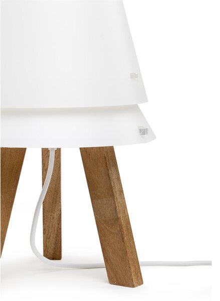 Abatjour con paralume in Polypropylene, struttura in legno LUCIO Dimensioni 25x25xh 41 cm colore Mogano