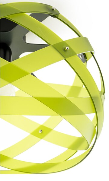 Lampadario a sospensione NUCLEA Piccolo �40 x h24cm - Peso 1,5 kg Supporto in Metallo Paralume in metacrilato Verde Chiaro Satinato