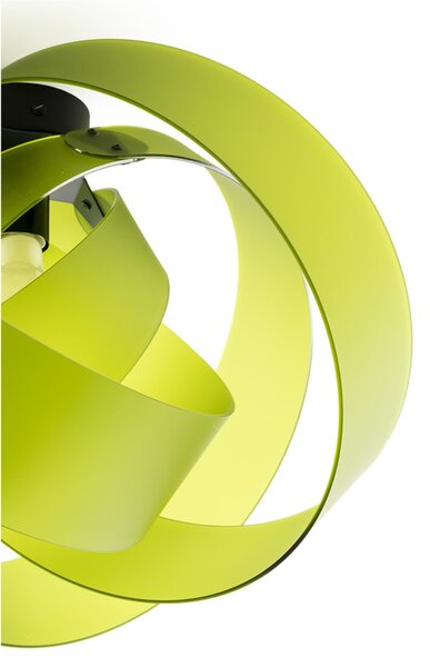 Plafoniera da soffitto NUVOLA 1 Luce � 54x h 31 cm - Peso 3,5 kg 70W E27 HGS, 15 W LED Supporto in Metallo Paralume in metacrilato Verde Chiaro Satinato