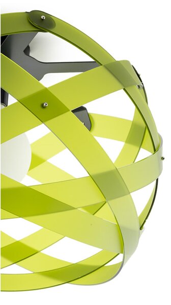 Plafoniera da soffitto NUCLEA Media �53 x h 30cm - Peso 2,4 kg Supporto in Metallo Paralume in metacrilato Verde Chiaro Satinato