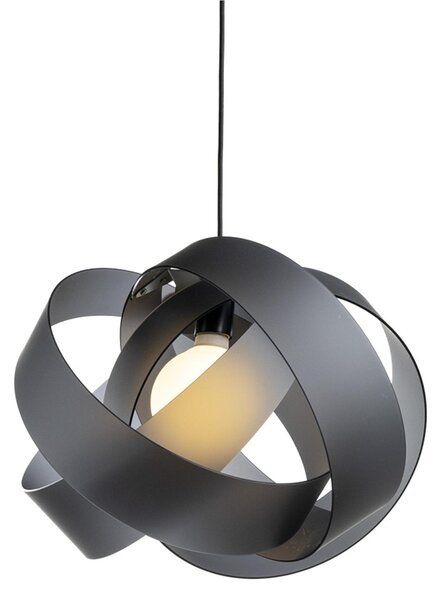 Lampadario a sospensione NUVOLA MAXI 1 Luce � 54x h 36 cm - Peso 3,5 kg 70W E27 HGS, 15 W LED Supporto in Metallo Paralume in metacrilato Fum� Grigio Satinato