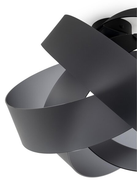 Plafoniera da soffitto NUVOLA 1 Luce � 54x h 31 cm - Peso 3,5 kg 70W E27 HGS, 15 W LED Supporto in Metallo Paralume in metacrilato Fum� Grigio Satinato