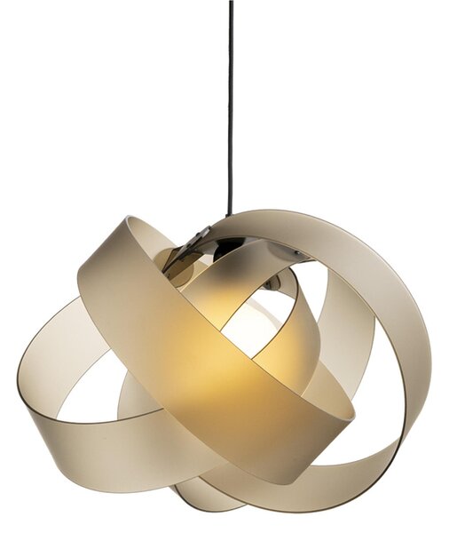 Lampadario a sospensione NUVOLA MAXI 1 Luce � 54x h 36 cm - Peso 3,5 kg 70W E27 HGS, 15 W LED Supporto in Metallo Paralume in metacrilato Fum� Marrone Satinato