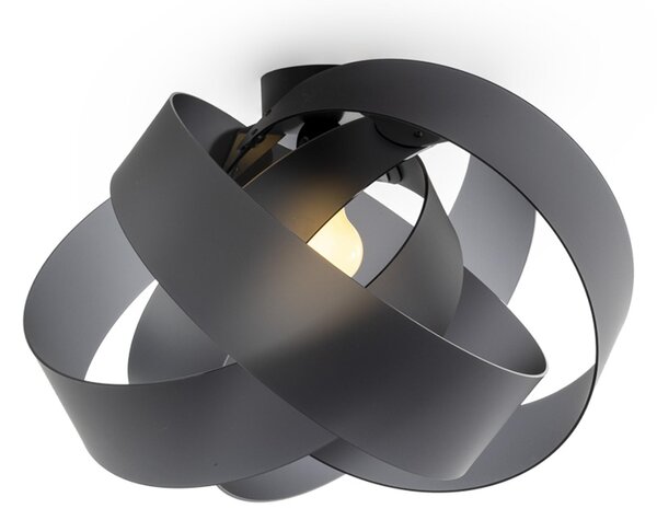 Plafoniera da soffitto NUVOLA 1 Luce � 54x h 31 cm - Peso 3,5 kg 70W E27 HGS, 15 W LED Supporto in Metallo Paralume in metacrilato Fum� Grigio Satinato