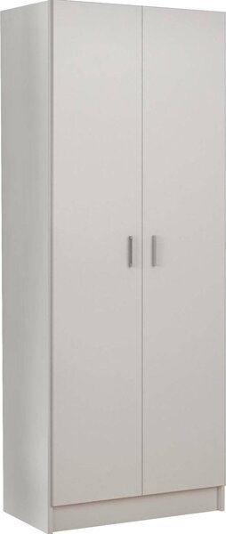 Armadio multiuso Charleston, armadio portascope a 2 ante, scarpiera con ripiani, armadio portascope, cm73x37h180, bianco