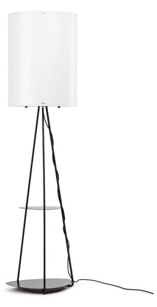 Lampada da terra e ripiano portaoggetti STONE � 46xh180 cm Struttura in metallo e ripiani portaoggetti verniciato Nero