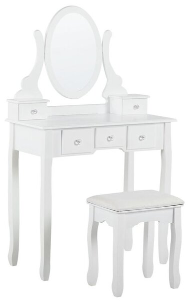 Elegante e glam toeletta con specchio bianco Beliani