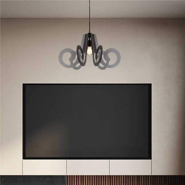 Lampada a sospensione RICCIOLINO �55xh32 cm da soffitto con 5 riccioli in metacrilato Colore bianco Satinato