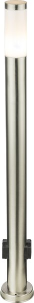 Lampada da terra a LED, 2x prese, acciaio inox H 110 cm
