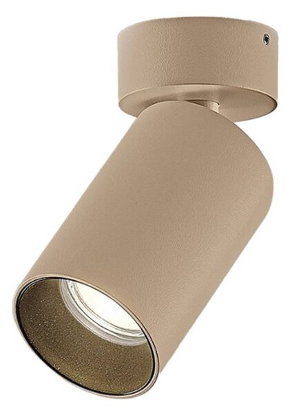 Faretto ad arco Brinja, marrone, rotondo, altezza 13 cm, Ø 6 cm