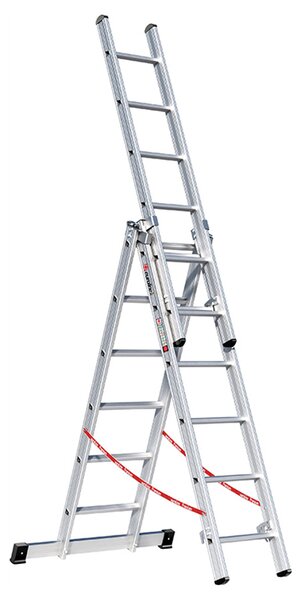 Scala multiuso in alluminio, a 3 sezioni con 3x6 pioli 3071106