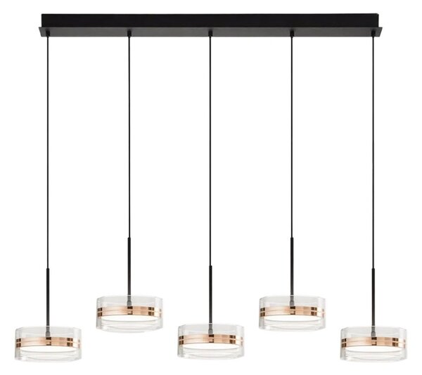 Lampadario perenz aere 8218 or lc led 3000k led nero oro dimmerabile - Perenz