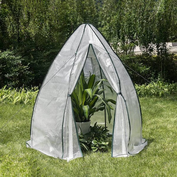 WOLTU Serra in plastica, serra in PE semitrasparente per pomodori, protezione invernale, tenda per il svernamento delle piante, bianca, 160x180 cm