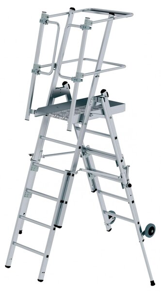 Scala a piattaforma FlexxStep 4 pioli con estensione telescopica 2 pioli