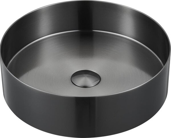 Lavabo da appoggio AURUM in acciaio inox Ø 38 cm, nero metallizzato