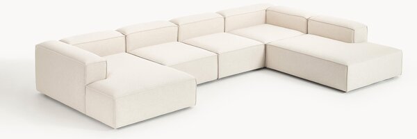 Divano XL componibile in misto lino Lennon