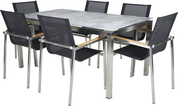 Set di mobili da giardino greemotion per 6 persone Sydney argento/grigio con tavolo incluso