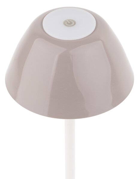 Lampada da Tavolo senza filo dotata di cavo USB per la ricarica in metacrilato LUCIENNE 12x12x 35 h cm colore Tortora