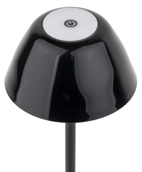 Lampada da Tavolo senza filo dotata di cavo USB per la ricarica h 35 cm in metacrilato LUCIENNE 12x12x h35 cm Intensit� della Luce regolabile colore nero