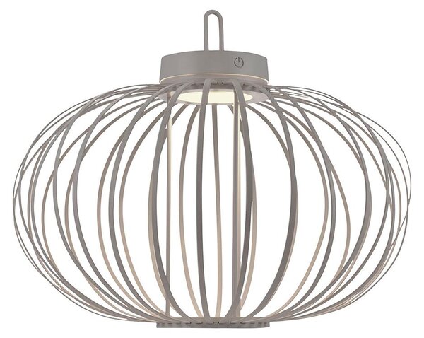 Lampada a sospensione/da tavolo a LED, colore grigio-beige, con dimmer touch, diametro 46 cm