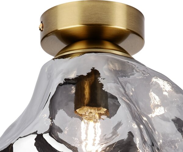 Plafoniera CRISTAL 1xE14/15W/230V ottone/nero fumé